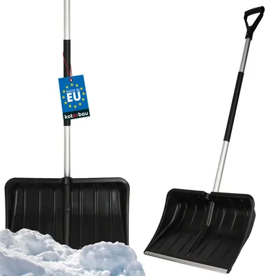 Produktbild von KOTARBAU® Schneeschaufel Schneeschieber 54cm mit Aluminiumstiel Verstärkt Kunststoff Schild mit Metallbeschlag mit Ergonomischem Griff Schwarz 136 cm