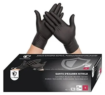Produktbild von Einweg-Nitrilhandschuhe - Schwarz - 100 Stück - Latexfrei