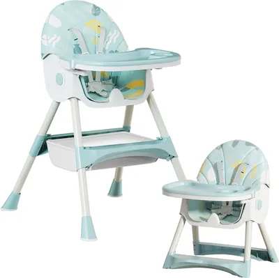 Produktbild von 6 in 1 Kinderhochstuhl, Höhenverstellbar Hochstuhl für Baby mit Tisch, mitwachsend ab 6 Monate bis 6 Jahre Babystuhl