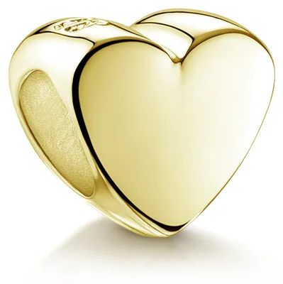 Produktbild von MATERIA Damen Beads Herz Gold - Charms Anhänger Silber 925 vergoldet Liebe Schmuck für Armband 659