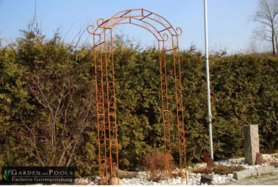 Produktbild von Rosenbogen CHAMONIX Gesamtbreite 1,20 m Edelrost Pergola Metallrosenbogen Gartenbogen Rosensäule