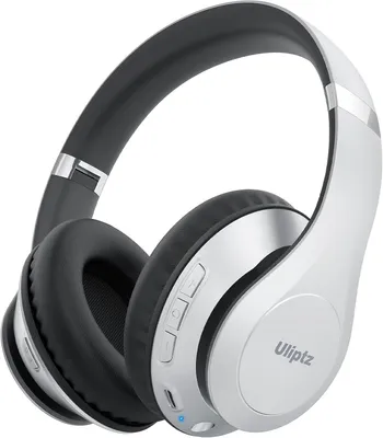Produktbild von Uliptz Over Ear Bluetooth Kopfhörer, 65 Std. Spielzeit, HiFi Stereo, 6 EQ-Modi, faltbar, kabellos mit Mikrofon & Kabelanschluss