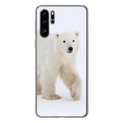 Produktbild von MuchoWow® Handyhülle Schutzhülle Hülle für Huawei P30 Pro Eisbär - Schnee - Weiß Silikon Softcase Handy Hülle - Schutzdeckel