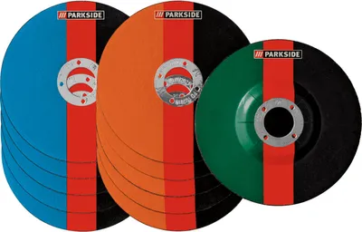 Produktbild von PARKSIDE® Winkelschleiferzubehör Set 1 (Trenn-/Schruppscheiben 11tlg.)