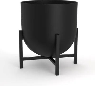 Pflanzenständer für drinnen - Metallblumentopf für Zimmerpflanzen - 22 cm Blumentopf schwarze Farbe