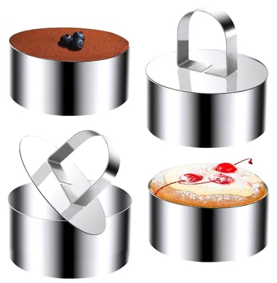 Produktbild von Set aus 4 Edelstahl-Dessert- und Servierringen, 8 cm Durchmesser