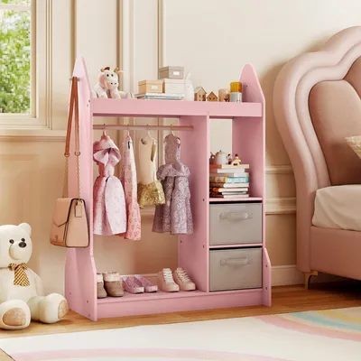 Productafbeelding van FANTASK kinderkledingkast met stoffen lades, 81 x 38 x 107 cm, kinderkamer