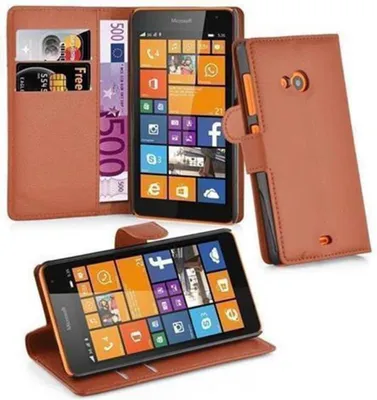 Produktbild von Cadorabo Hülle für Nokia Lumia 535 Schutz Hülle in Braun Handyhülle Etui Case Cover Magnetverschluss
