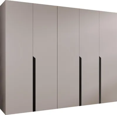 Produktbild von MIRJAN24 Kleiderschrank Mila 1 250, Schlafzimmer, Kleiderschrank, mit fünf Drehturen und mit drei Kleiderstange, Modern, Garderobenschrank (Farbe: Cashmere + Schwarz)