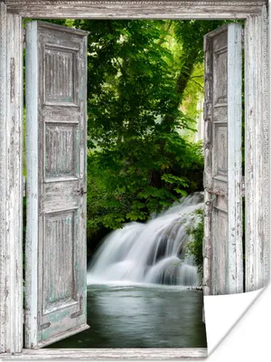 Produktbild von MuchoWow® Poster Wasserfall - Aussicht - Landschaft 90x120 cm - Wohnzimmer