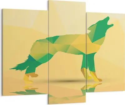Produktbild von Bild auf Leinwand - Leinwandbild - Wolf modern Grafik - 130x100cm - Wand Bild - Wanddeko - Leinwanddruck - Bilder - Kunstdruck - Wanddekoration - Leinwand bilder - Wandkunst - CB130x100-2809