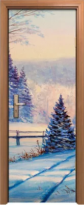 Produktbild von Türposter 70x200 cm Türaufkleber Türtapete Türfolie Klebefolie Winterlandschaft Schnee Bäume Wald