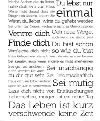 Produktbild von Motivational Mini-Poster Du lebst nur einmal