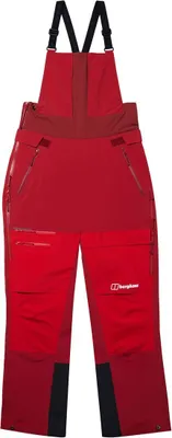 Wasserdichte Mtn Arete Descnd Gtx Bib Pnt von Berghaus in Rot; Hardshellhose für Damen mit verstellbaren Trägern.