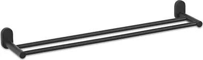 Immagine prodotto di Portasciugamani, doppio, con supporto a parete, 60,5 cm, acciaio inox, nero - Kela | Alessio