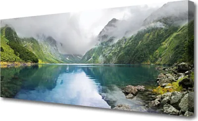 Produktbild von Tulup Leinwand-Bilder 125x50 Wandbild Canvas Kunstdruck Gebirge See Landschaft
