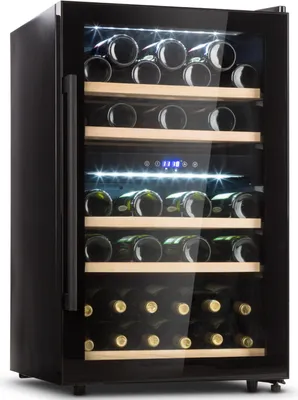 Obrázok produktu pre Klarstein vinotéka, slim, 2-zóny, sklenené dvere, UV ochrana, 5-22 °C, 29 fliaš