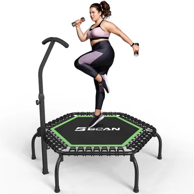 Immagine prodotto di TRAMPOLINO FITNESS DA INTERNO con barra a T regolabile e corde elastiche