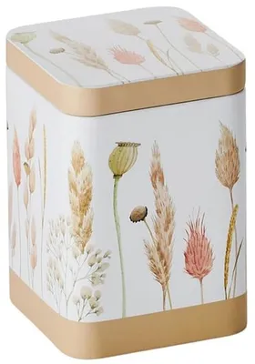 Image de Boîte carrée pour thé avec couvercle, capacité de 100 g