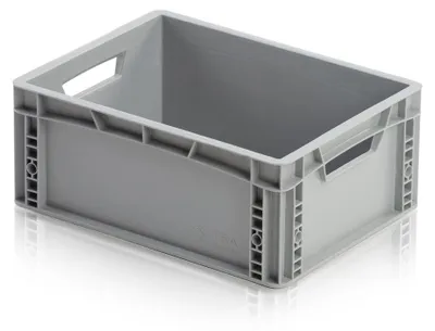 Obrázek produktu pro Skladovací kontejner WETEC Euro, s průchozími držadly, šedý, 400 x 300 x 170 mm