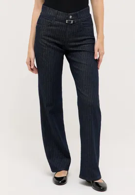 Produktbild von Angels Liz Gürtel mit Pinstripe-Muster in Indigo, aus Polyester gefertigt