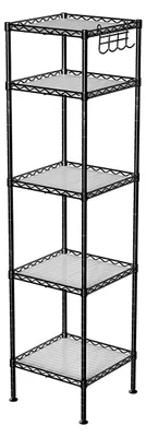 Produktbild von Lagerregal aus Metall – schwarz – platzsparend – 30 x 30 x 123,5 cm