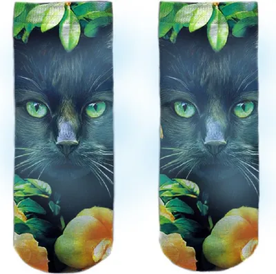 Produktbild von Socken Kätzchen, Blumen, Einheitsgröße, Strümpfe Socke, Katze Katzen