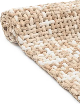Zdjęcie produktu dla Dywanik łazienkowy Belweder – miękki, antypoślizgowy dywanik łazienkowy – 50 x 80 cm – beżowy melanż