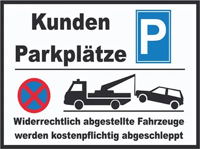Produktbild von vianmo Holzschild 30x40 cm Parken Parkplatz Kunden widerrechtlich
