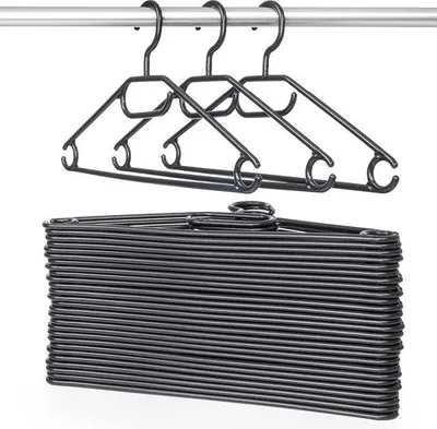 Image de Lot de 30 cintres en plastique noir