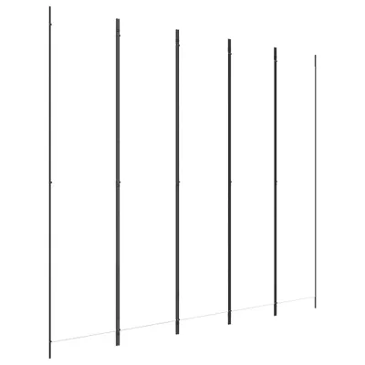 Several vertical poles of varying heights are arranged in a row against a white background.