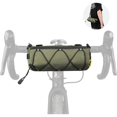 Productafbeelding van Fietsstas, tas voor op het stuur, schouderband, geschikt voor racefietsen en mountainbikes, kleur: groen
