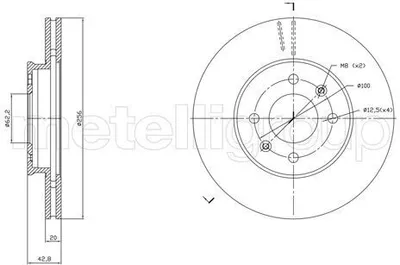 Produktbild von 2x METELLI Bremsscheibe 23-1870C für KIA PICANTO (JA) 42 8mm 256 0mm