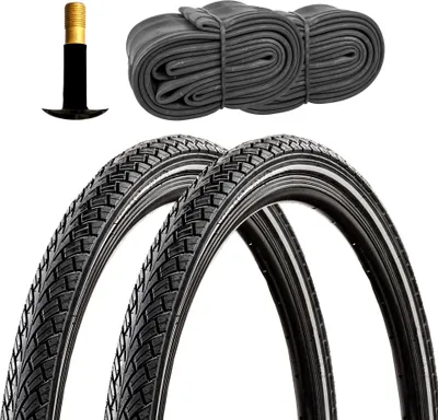 Produktbild von Zündapp Fahrradreifen Trekking City 2 Reifen 26 x 1,75" schwarz Reflex mit 2 Schläuchen AV
