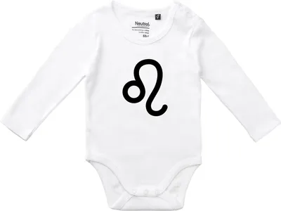 Produktbild von Huuraa Baby Body Löwe Sternzeichen Zeichen 62 White  Baumwolle Fairtrade Langarmbody Geschenkidee
