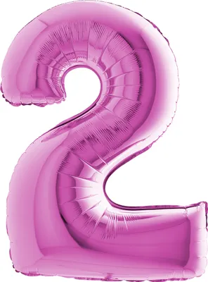 Zdjęcie produktu dla Balon Foliowy Cyfra 2 Różowa Fuksja - 102 cm Grabo