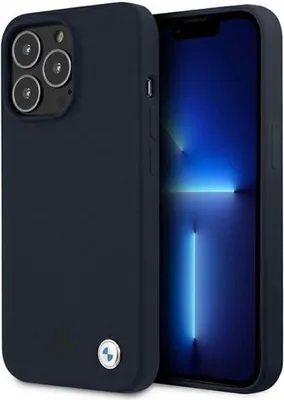 Produktbild von BMW Silikon Signature Logo - iPhone 13 Pro Max Hülle (Marineblau)