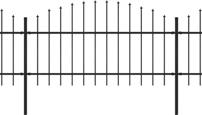 Obrázok produktu pre vidaXL Záhradný plot s hrotom z ocele 537 x 125 cm čierny