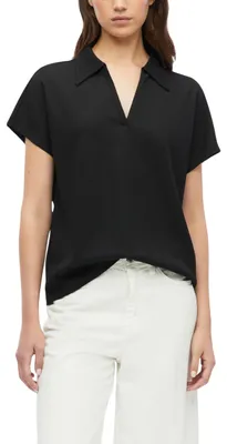 Productafbeelding van s.Oliver damespoloshirt – Relaxed fit, jersey, V-hals, overslagmodel
