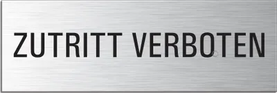 Produktbild von Schild - Zutritt verboten | Türschild 240 x 80 mm Aluminium selbstklebend