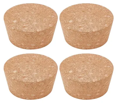 4 Korkstopfen 6,6–7,8 cm konisch für Flaschen & Gläser