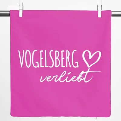 Produktbild von Huuraa Kissenbezug Vogelsberg verliebt 40x40cm Fuchsia Baumwolle Dekokissenbezug Geschenkidee