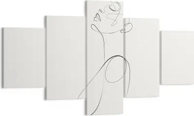 Produktbild von Bild auf Leinwand - Leinwandbild - 5 Teile - Linie Linie Frau - 125x70cm - Wand Bild - Wanddeko - Wandbilder - Leinwanddruck - Bilder - Wanddekoration - Leinwand bilder - Wandbild - EA125x70-5112