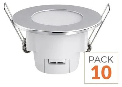 Produktbild von 10er-Pack – Wasserdichter runder 5-W-LED-Einbaustrahler aus Aluminium, IP65 – Kaltweiß 6000 K – 8000 K