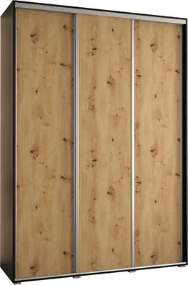 Produktbild von MEBLE KRYSPOL Davos 1 Schrank, drei Türen - 235,2x180x45 cm - Schwarz Artisan Silber