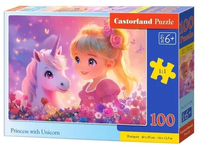 Produktbild von Castorland Puzzle Prinzessin Einhorn 100 Teile Kinderpuzzle