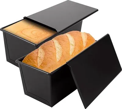 Produktbild von Famanu Brotbackform Set 2 Stück mit Deckel - Schwarz