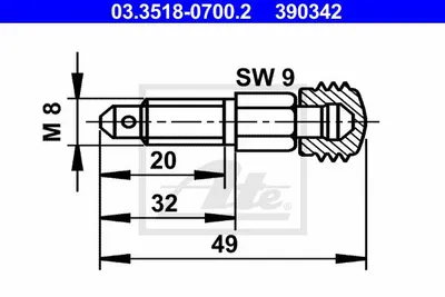 Produktbild von ATE Entlüftungsschraube 03.3518-0700.2 32,0mm