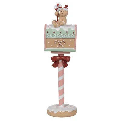 Produktbild von Clayre & Eef Weihnachtsdekorationsfigur Briefkasten 11x10x36 cm Rosa Kunststoff
