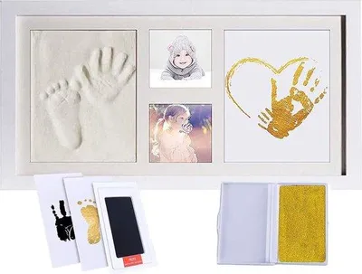 Productafbeelding van Famanu Babyfotolijst set met hand- en voetafdrukkit - voor pasgeborenen